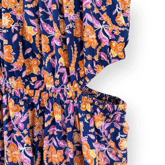 J. Crew Harbour Side-Cutout Floral Maxi Dress Size Medium Painted Block Print - Picture 5 of 13